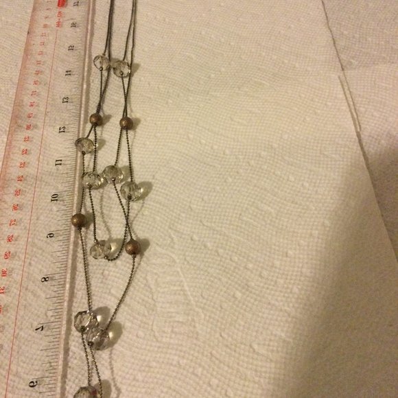 Women's necklace 2 layers beads chain 24" long - Picture 2 of 3